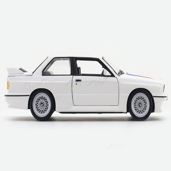Bburago 1988 BMW 3 Series M3 E30 White 1:24 Bburago with Acrylic Case Licensed Diecast Scale Model Car Collectible-Vehicles-Bburago-Toycra