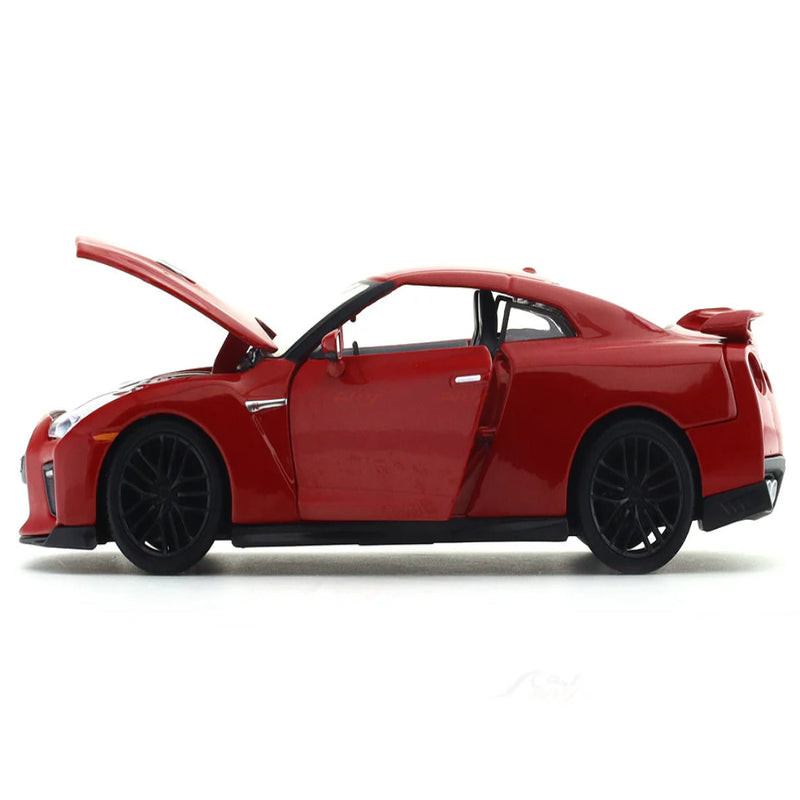Bburago 2017 Nissan GT-R R35 Red 1:24 Bburago with Acrylic Case Licensed Diecast Scale Model Car Collectible