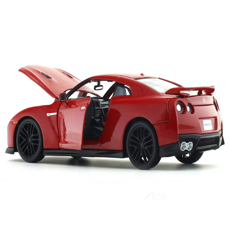 Bburago 2017 Nissan GT-R R35 Red 1:24 Bburago with Acrylic Case Licensed Diecast Scale Model Car Collectible