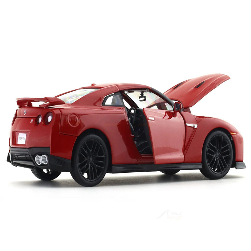 Bburago 2017 Nissan GT-R R35 Red 1:24 Bburago with Acrylic Case Licensed Diecast Scale Model Car Collectible