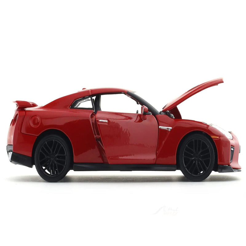Bburago 2017 Nissan GT-R R35 Red 1:24 Bburago with Acrylic Case Licensed Diecast Scale Model Car Collectible