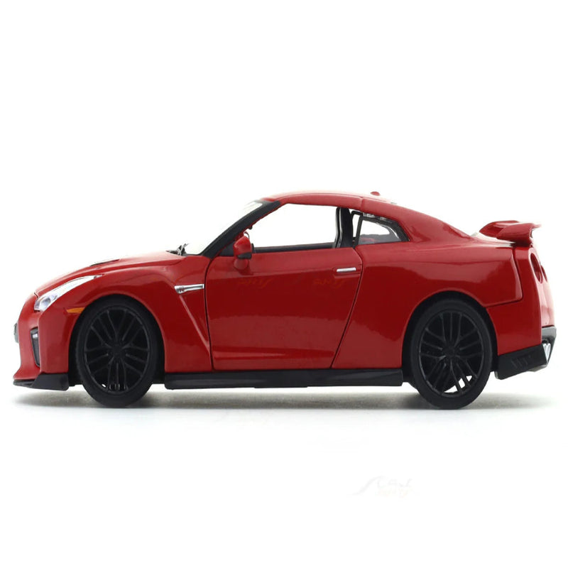 Bburago 2017 Nissan GT-R R35 Red 1:24 Bburago with Acrylic Case Licensed Diecast Scale Model Car Collectible