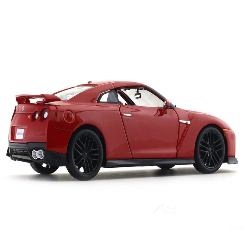 Bburago 2017 Nissan GT-R R35 Red 1:24 Bburago with Acrylic Case Licensed Diecast Scale Model Car Collectible