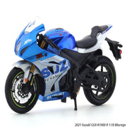 Bburago 2021 Suzuki GSX-R1000 R blue 1:18 diecast scale model bike collectible
