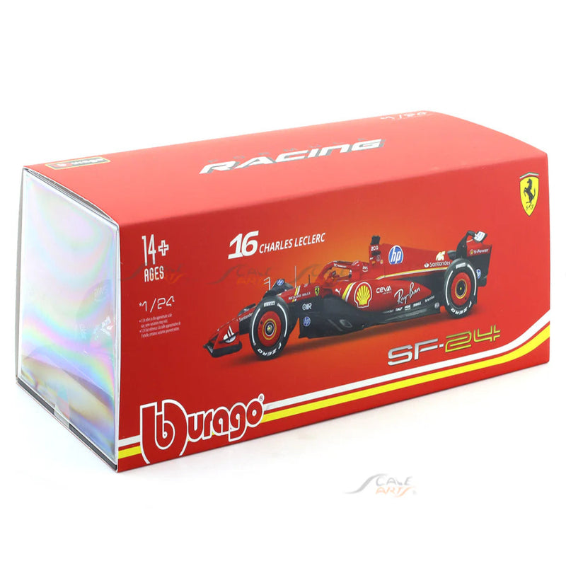 Bburago 2024 Ferrari SF24 #16 Clarles Leclerc 1:24 Bburago licensed Formula 1 diecast scale model car