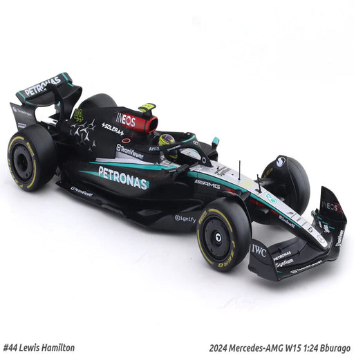 Bburago 2024 Mercedes-AMG W15 #44 Lewis Hamilton 1:24 Bburago licensed Formula 1 diecast scale model car-Vehicles-Bburago-Toycra