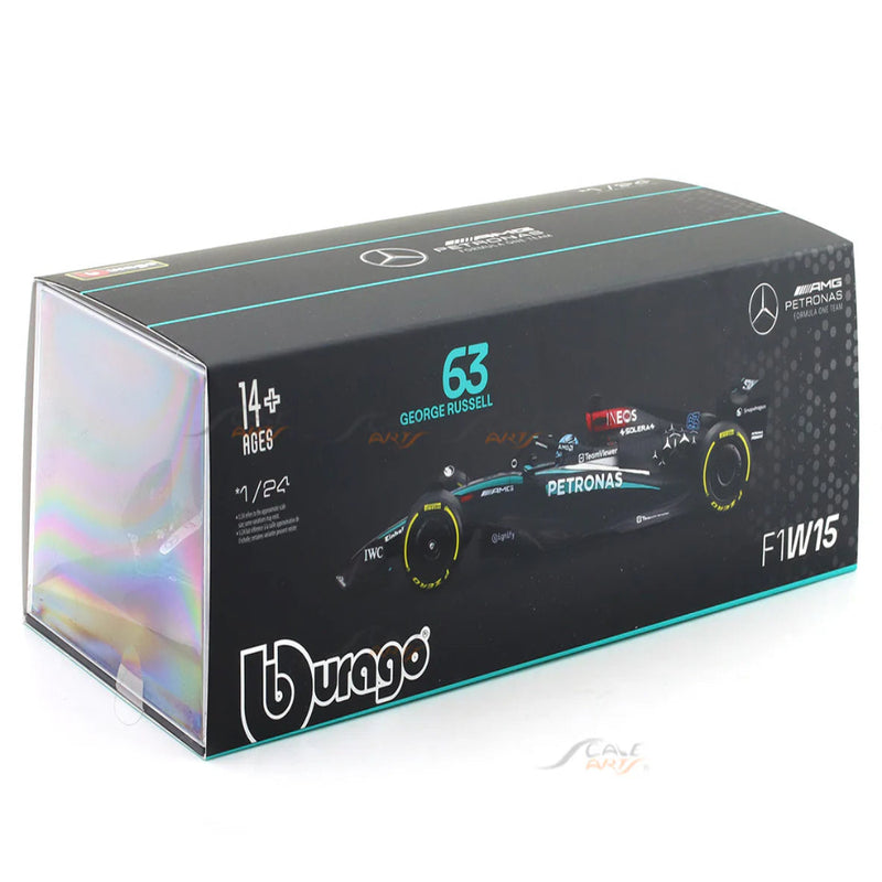 Bburago 2024 Mercedes-AMG W15 #63 George Russell 1:24 Bburago licensed Formula 1 diecast scale model car