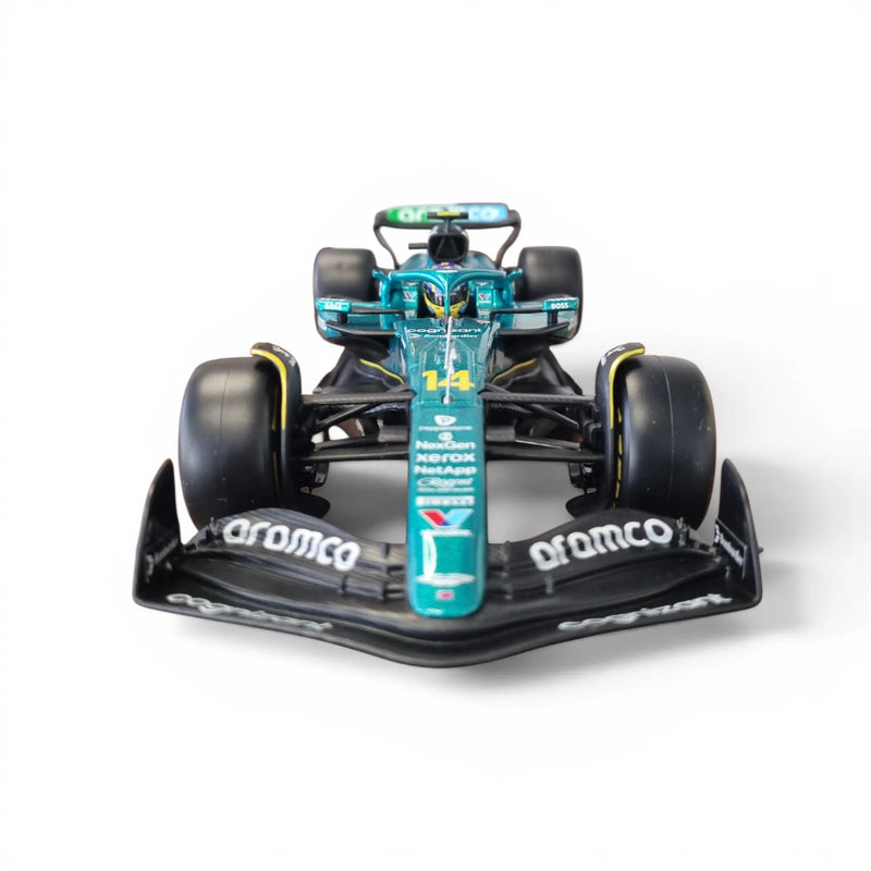 Bburago Aston Martin AMR25 Formula Race Diecast Car with Helmet