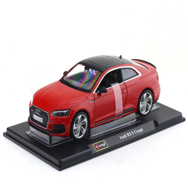 Bburago Audi RS 5 Coupe Red 1:24 Bburago with Acrylic Case Licensed Diecast Scale Model Car Collectible