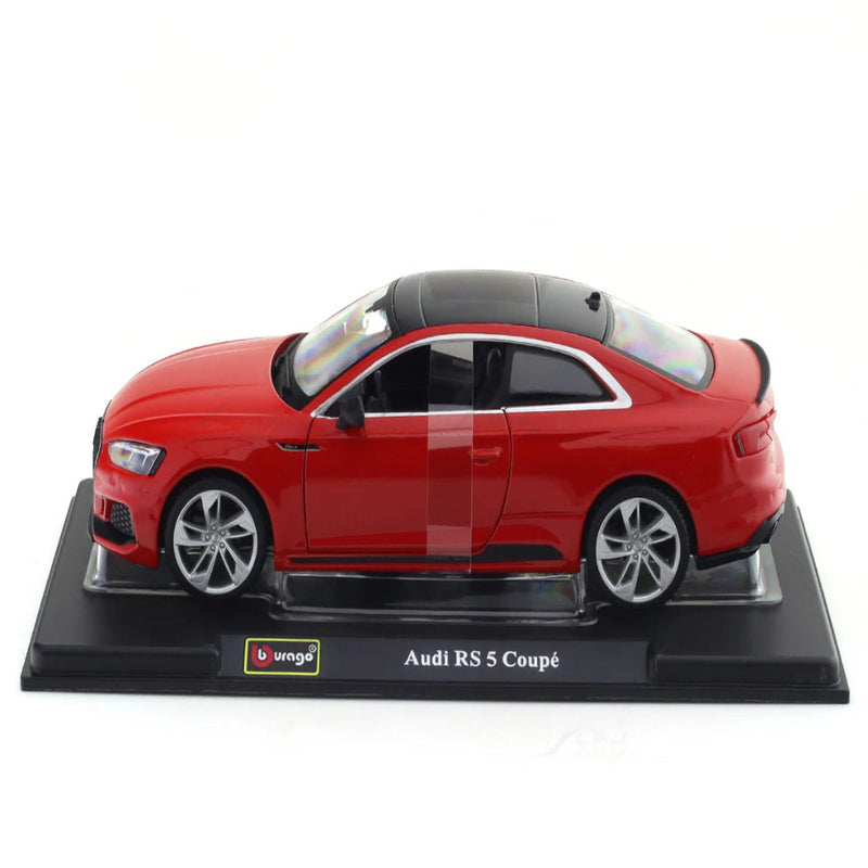 Bburago Audi RS 5 Coupe Red 1:24 Bburago with Acrylic Case Licensed Diecast Scale Model Car Collectible