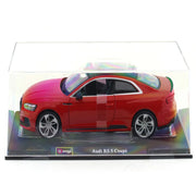 Bburago Audi RS 5 Coupe Red 1:24 Bburago with Acrylic Case Licensed Diecast Scale Model Car Collectible