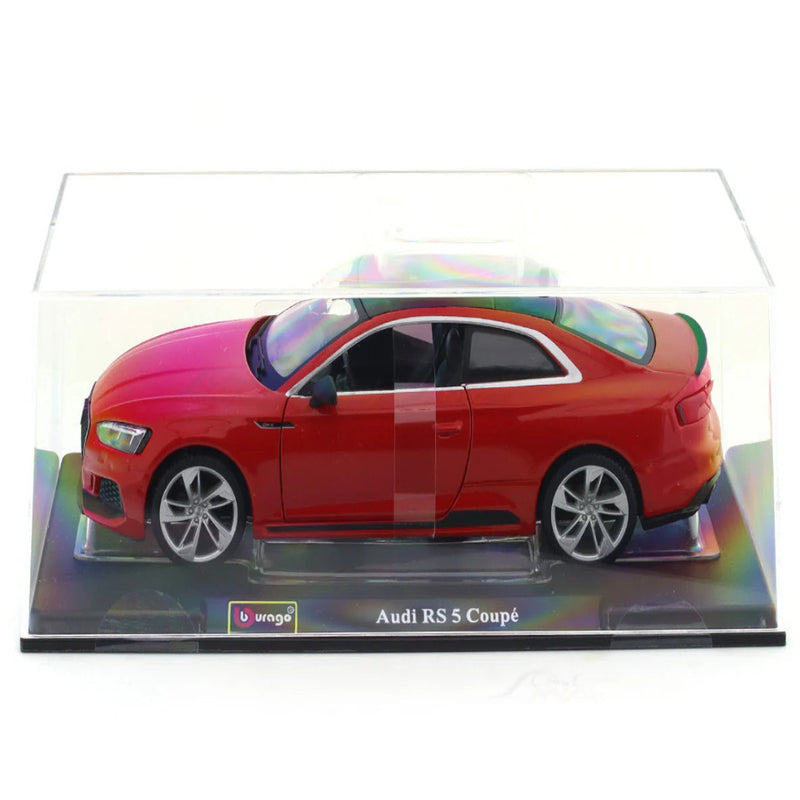 Bburago Audi RS 5 Coupe Red 1:24 Bburago with Acrylic Case Licensed Diecast Scale Model Car Collectible