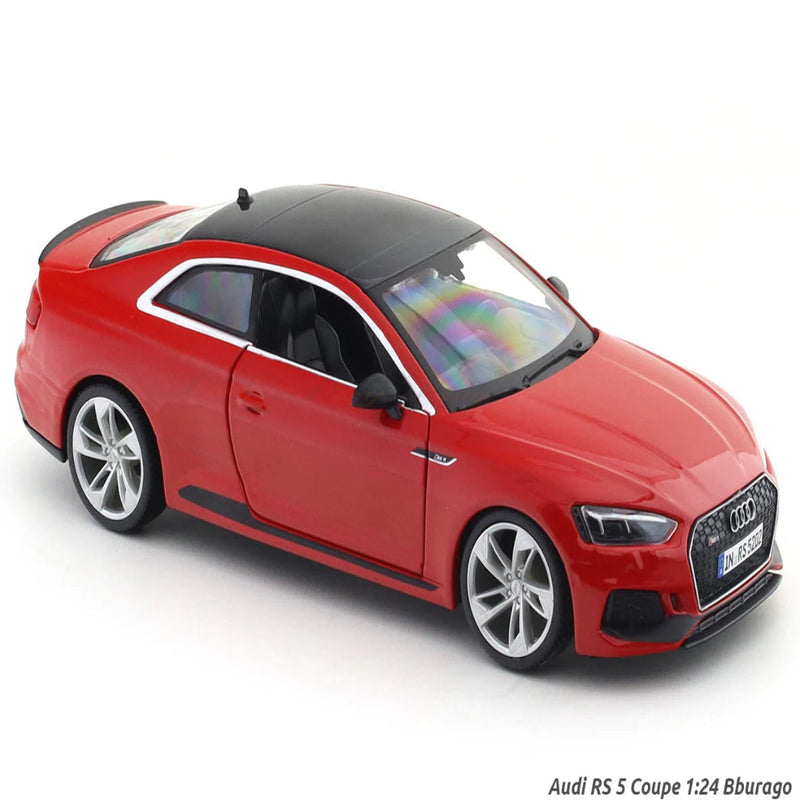 Bburago Audi RS 5 Coupe Red 1:24 Bburago with Acrylic Case Licensed Diecast Scale Model Car Collectible