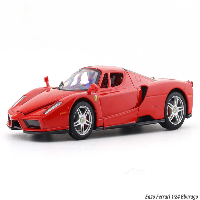 Bburago Enzo Ferrari red with Acrylic Case 1:24 Bburago licensed diecast Scale Model car collectible-Vehicles-Bburago-Toycra