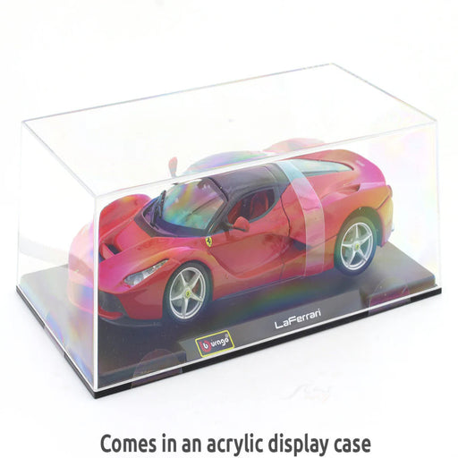 Bburago Ferrari LaFerrari red with Acrylic Case 1:24 Bburago licensed diecast Scale Model car collectible-Vehicles-Bburago-Toycra
