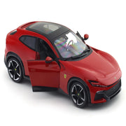 Bburago Ferrari Purosangue Red 1:24 Bburago Licensed Diecast Scale Model Car with Acrylic Cover