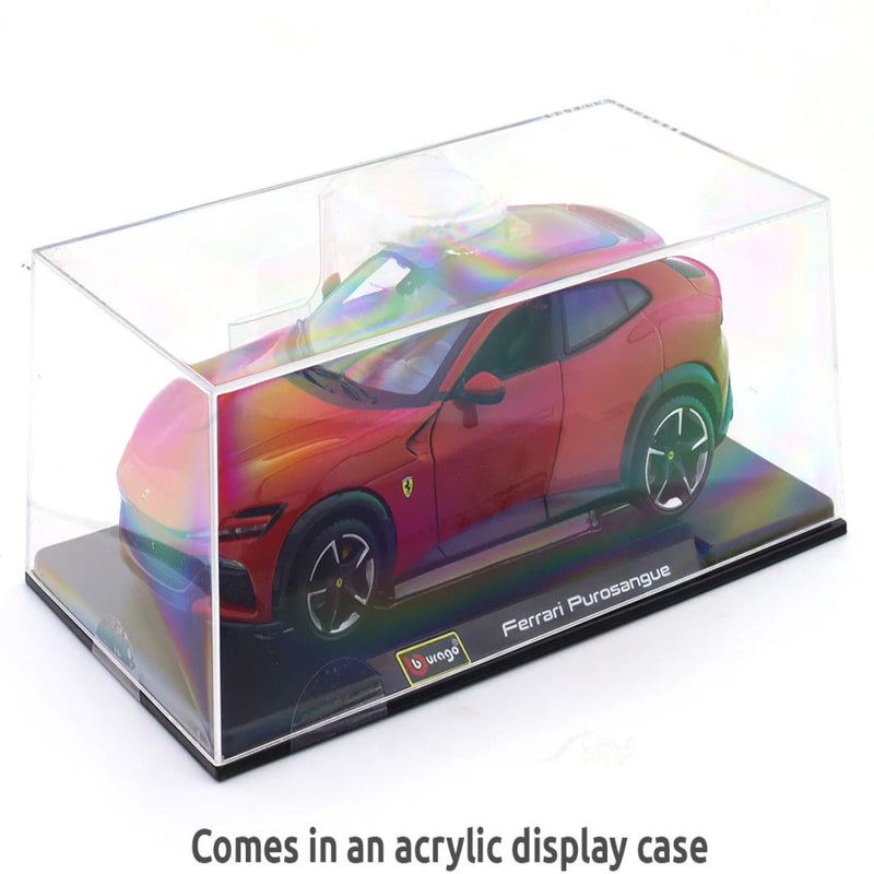 Bburago Ferrari Purosangue Red 1:24 Bburago Licensed Diecast Scale Model Car with Acrylic Cover