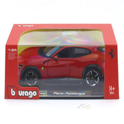 Bburago Ferrari Purosangue Red 1:24 Bburago Licensed Diecast Scale Model Car with Acrylic Cover
