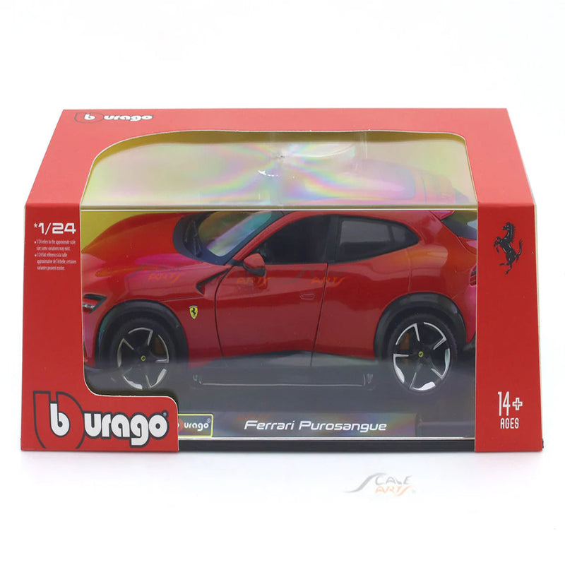 Bburago Ferrari Purosangue Red 1:24 Bburago Licensed Diecast Scale Model Car with Acrylic Cover