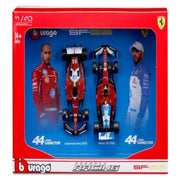 Bburago Ferrari SF-25 2025 Lewis Hamilton 1:43 F1 Driver Two Pack
