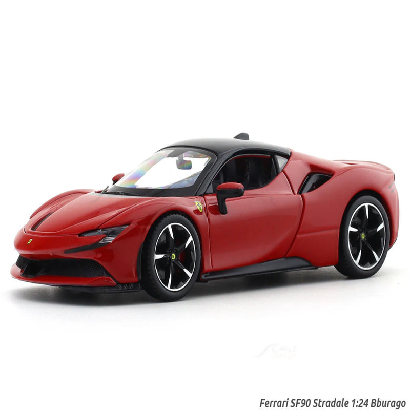 Bburago Ferrari SF90 Stradale with Acrylic case 1:24 Bburago licensed diecast Scale Model car collectible