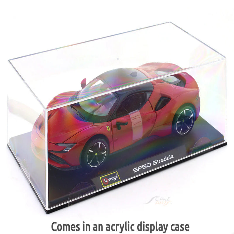 Bburago Ferrari SF90 Stradale with Acrylic case 1:24 Bburago licensed diecast Scale Model car collectible