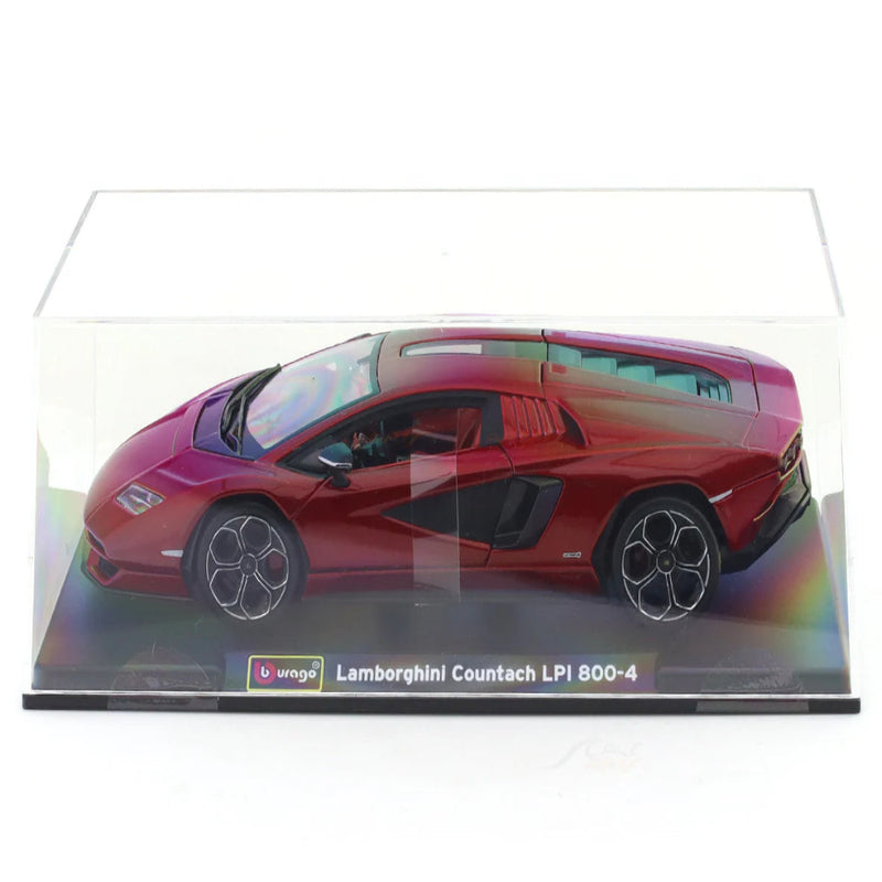 Bburago Lamborghini Countach LPI 800-4 red 1:24 Bburago with Acrylic Case Licensed Diecast Scale Model Car Collectible