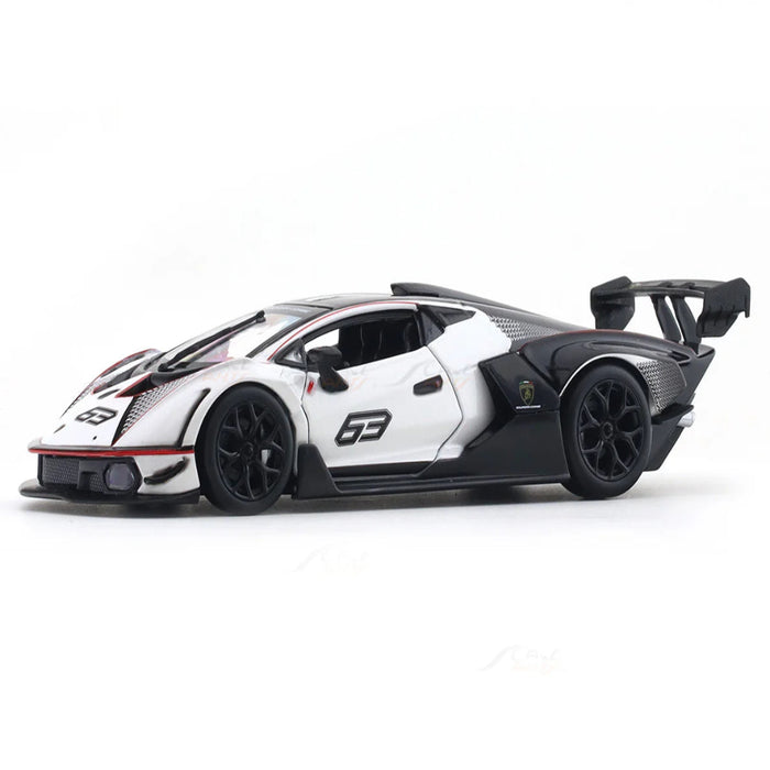 Bburago Lamborghini Essenza SCV12 White 1:24 Bburago with Acrylic Case Licensed Diecast Scale Model Car Collectible-Vehicles-Bburago-Toycra