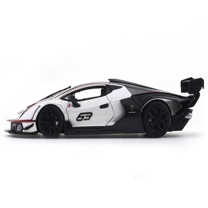 Bburago Lamborghini Essenza SCV12 White 1:24 Bburago with Acrylic Case Licensed Diecast Scale Model Car Collectible-Vehicles-Bburago-Toycra