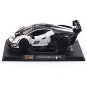 Bburago Lamborghini Essenza SCV12 White 1:24 Bburago with Acrylic Case Licensed Diecast Scale Model Car Collectible