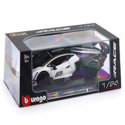 Bburago Lamborghini Essenza SCV12 White 1:24 Bburago with Acrylic Case Licensed Diecast Scale Model Car Collectible