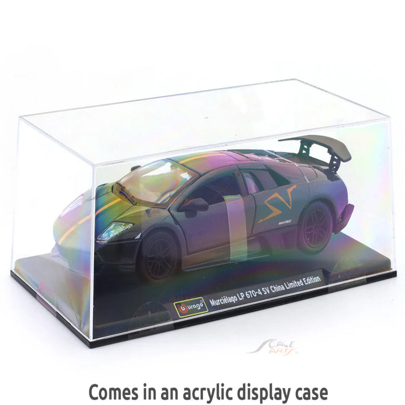 Bburago Lamborghini Murcielago LP670-4 SV China Edition with Acrylic Case 1:24 Bburago Licensed Diecast Scale Model Car Collectible