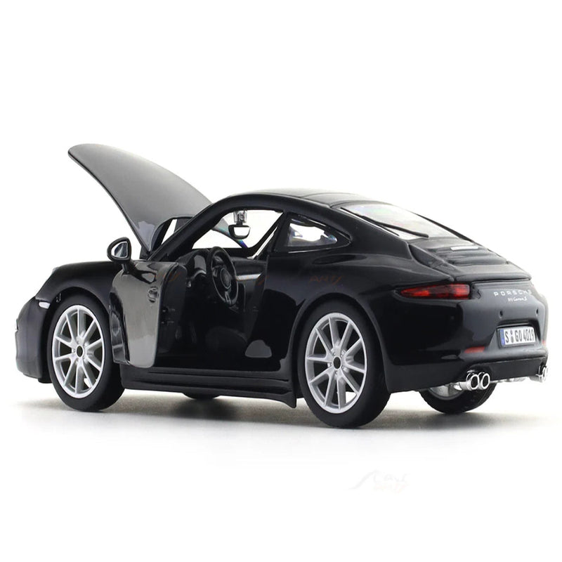 Bburago Porsche 911 Carrera S- Black 1:24 Bburago with Acrylic Case Licensed Diecast Scale Model Car Collectible