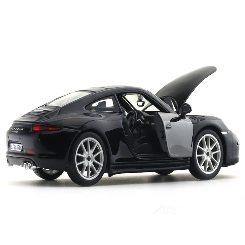 Bburago Porsche 911 Carrera S- Black 1:24 Bburago with Acrylic Case Licensed Diecast Scale Model Car Collectible