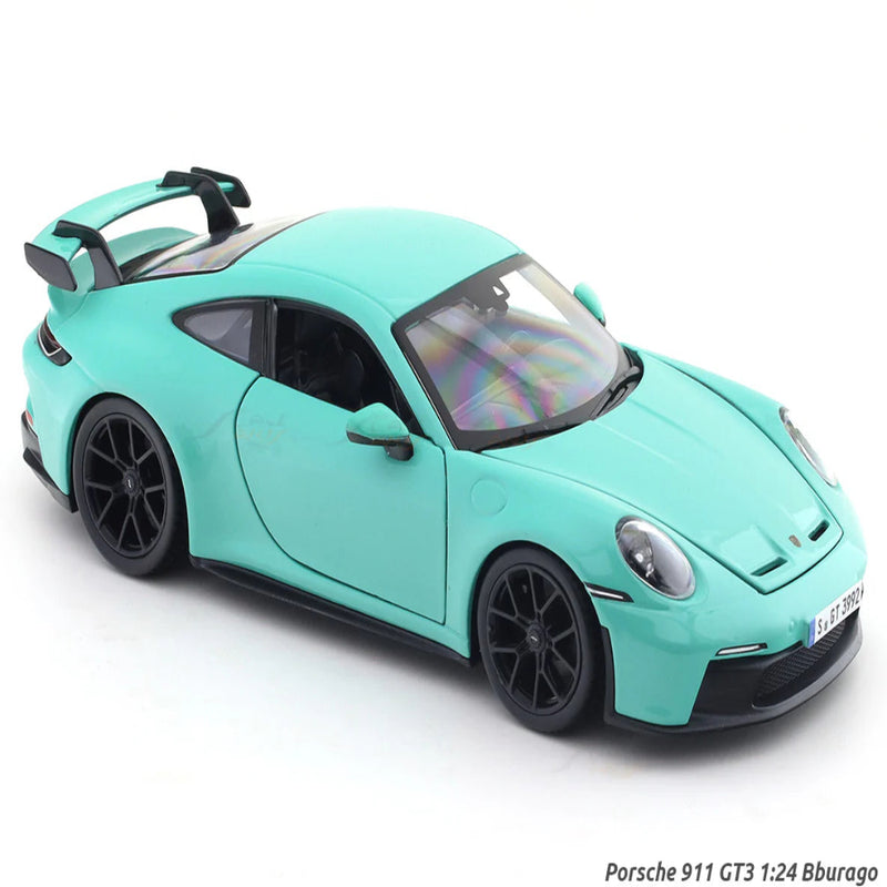 Bburago Porsche 911 GT3 Green with Acrylic Case 1:24 Bburago Licensed Diecast Model car