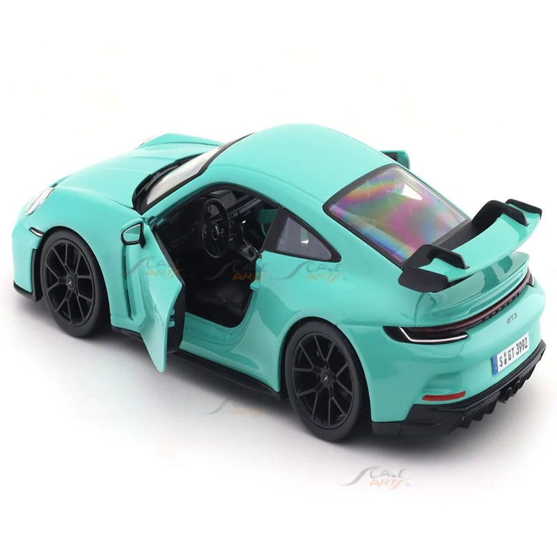 Bburago Porsche 911 GT3 Green with Acrylic Case 1:24 Bburago Licensed Diecast Model car