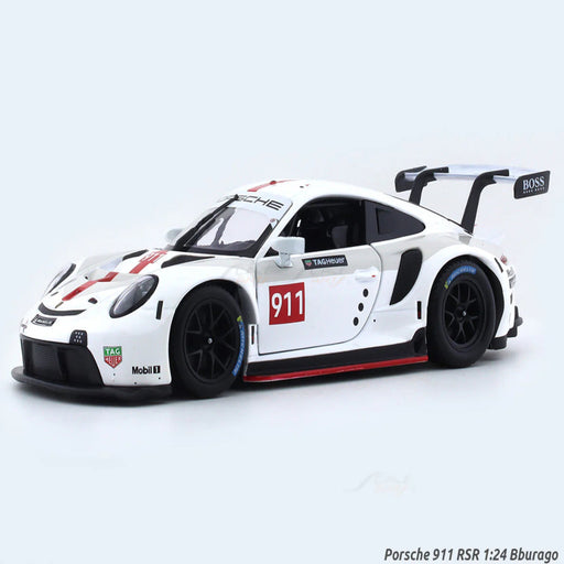 Bburago Porsche 911 RSR White 1:24 Bburago licensed diecast Scale Model car-Vehicles-Bburago-Toycra