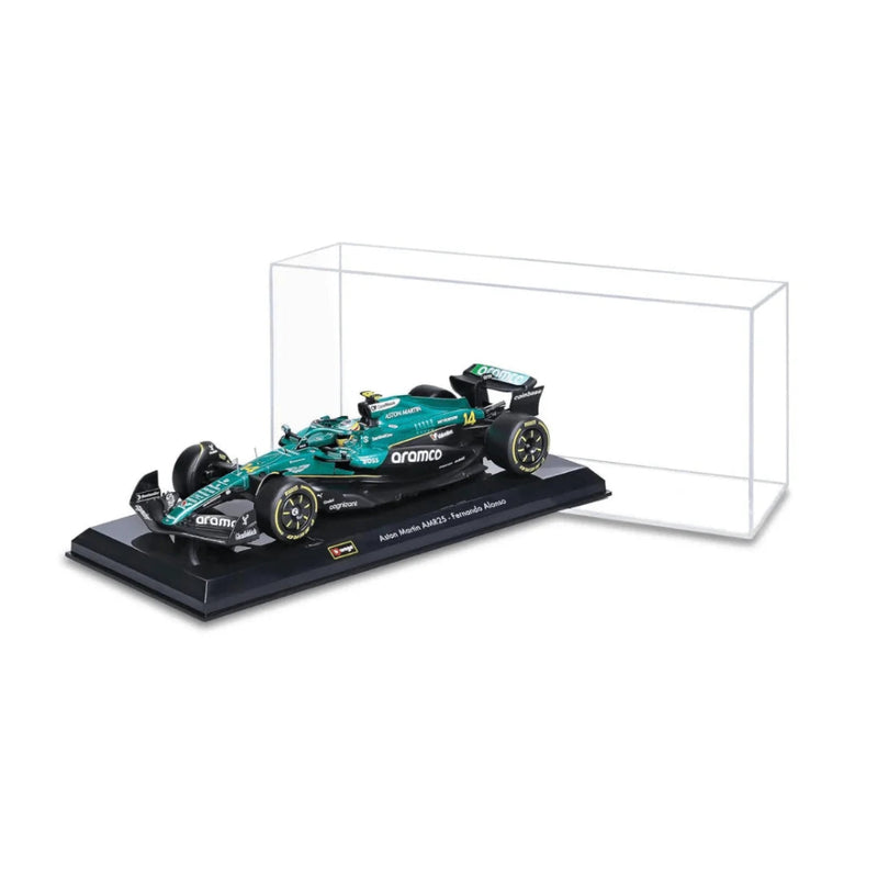 Bburago Aston Martin AMR25 Formula Race Diecast Car with Helmet