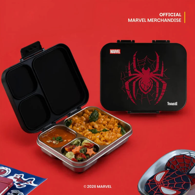 Basil Bento Ace 3 Compartment Stainless Steel Lunch Box - 1000ml