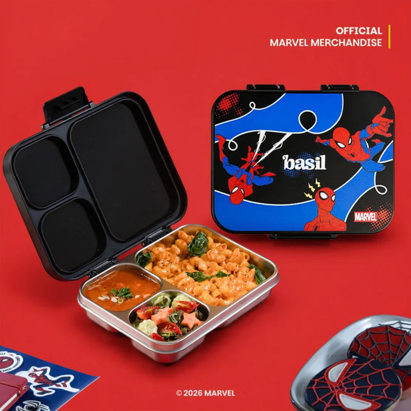 Basil Bento Ace 3 Compartment Stainless Steel Lunch Box - 1000ml
