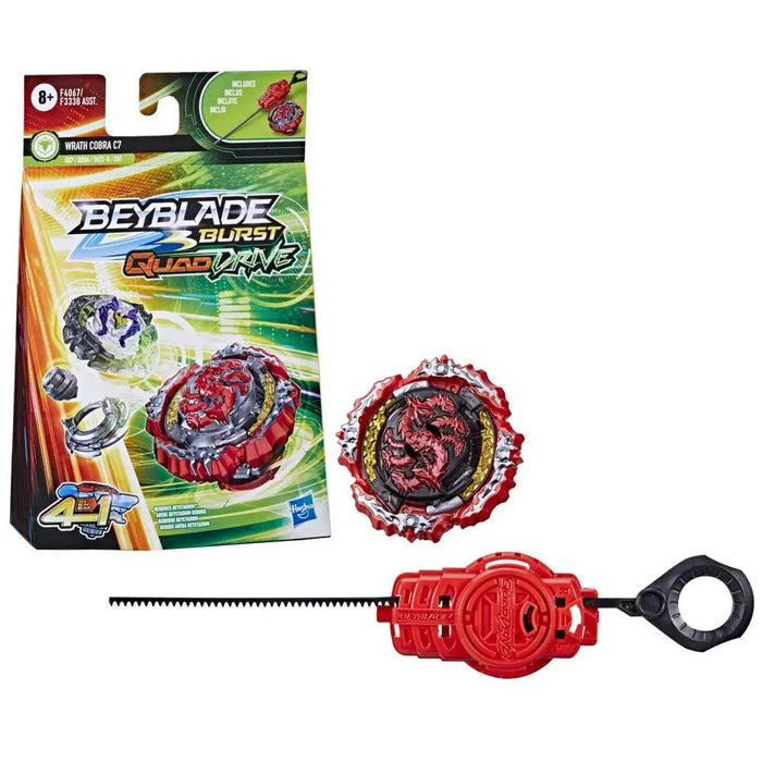 Beyblade Burst QuadDrive Wrath Cobra C7 Spinning Top Starter Pack Toycra