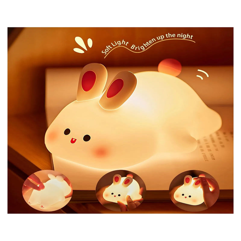 Big Face Silicone Squishy Rabbit Night Light