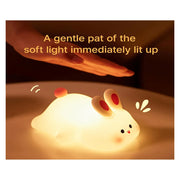 Big Face Silicone Squishy Rabbit Night Light