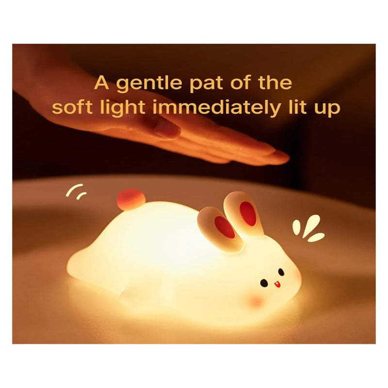Big Face Silicone Squishy Rabbit Night Light