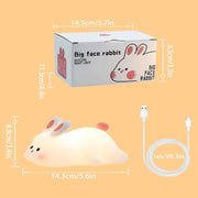 Big Face Silicone Squishy Rabbit Night Light