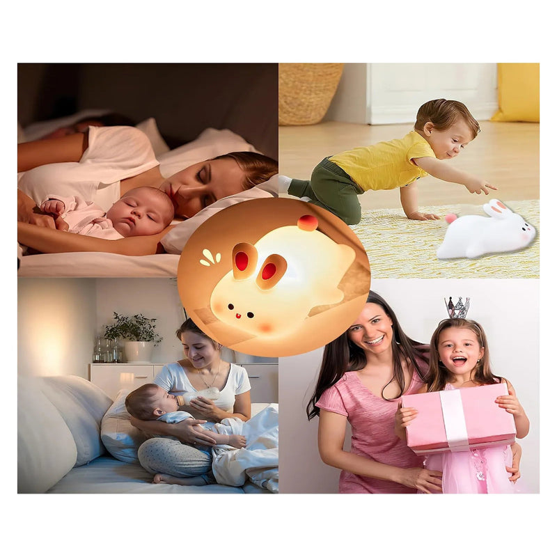 Big Face Silicone Squishy Rabbit Night Light