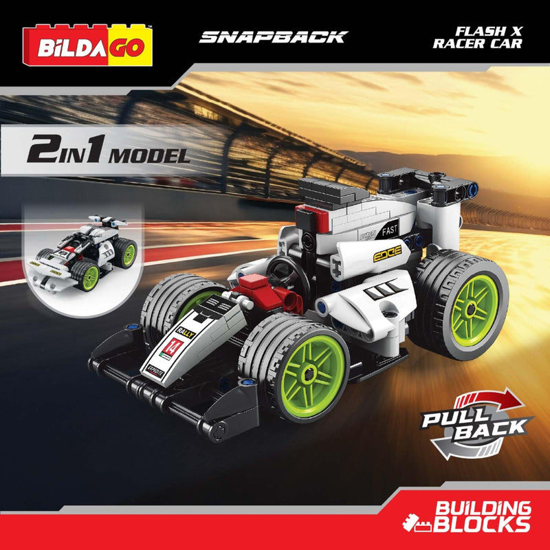 Bildago Snapback 2 in 1 FlashX Pull Back Racer Car (198 pcs)