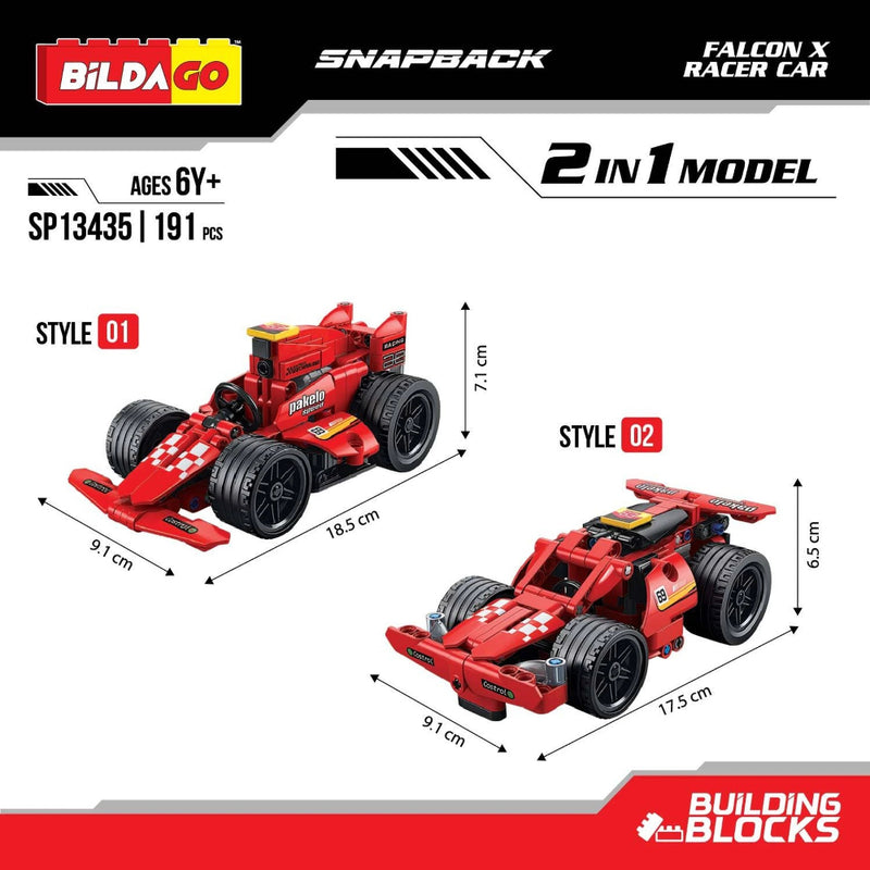 Bildago Snapback Falcon X Pull Back Racer Car (191 pcs)