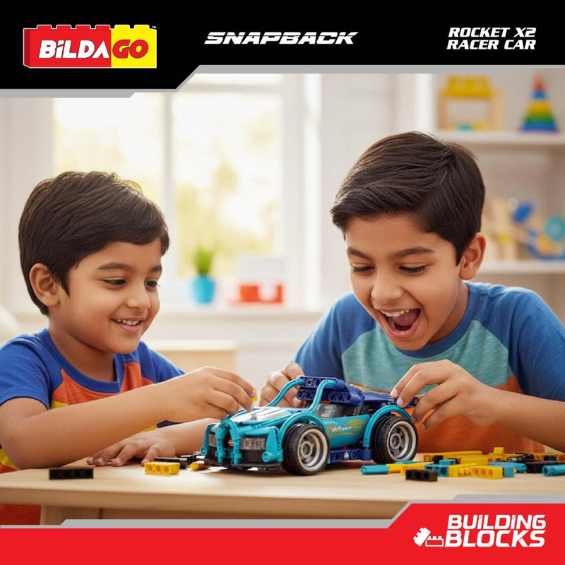 Bildago-Snapback Rocket X2 Pull Back Racer Car(204 pcs)