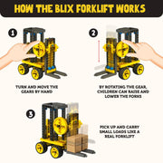 Blix 6 In 1 Forklift Non-Motorized Construction Set (185+Pieces)